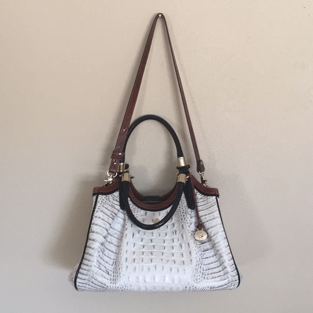 Brahmin Grey Alligator skin leather hobo bag